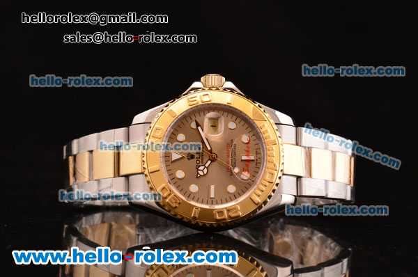 Rolex Yacht-Master 2813 Automatic Movement Two Tone Strap with Gold Dial - Click Image to Close